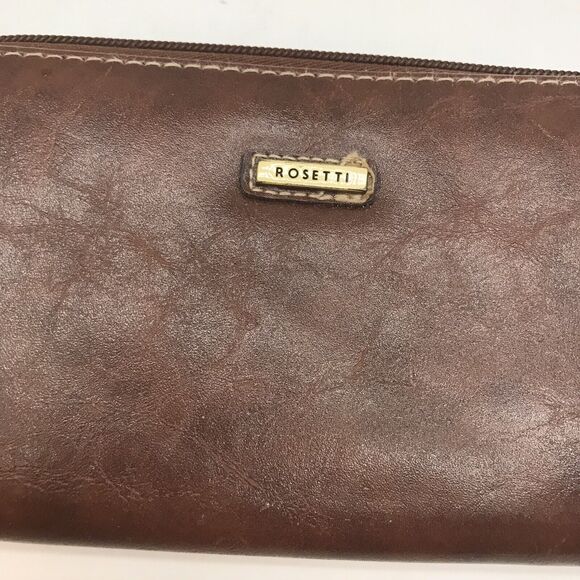 Rosetti Brown Zip Around Travel Wallet Inside Pocket CC Slides ID Coin Pockets - Picture 2 of 6